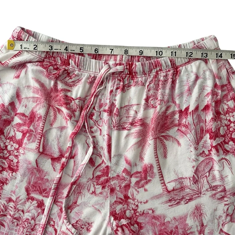 The Cat’s Pajamas Palm Grove Toile Pink Pima Knit Pajama Set Size M Vacationcore - Picture 12 of 15